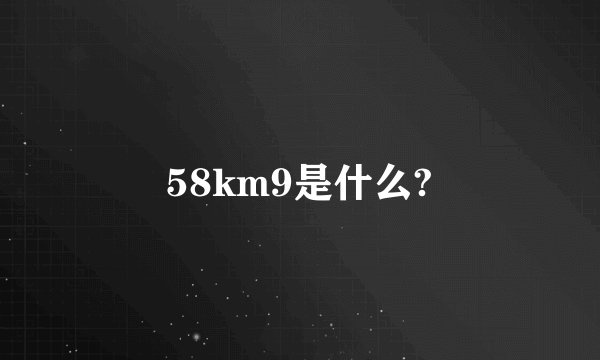 58km9是什么?