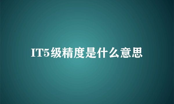 IT5级精度是什么意思