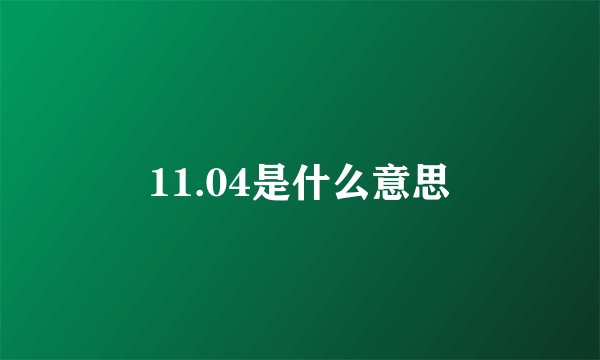 11.04是什么意思