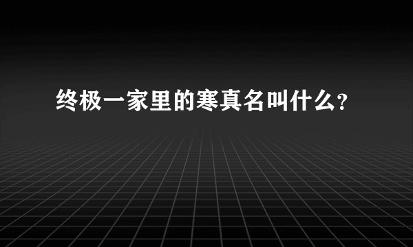 终极一家里的寒真名叫什么？