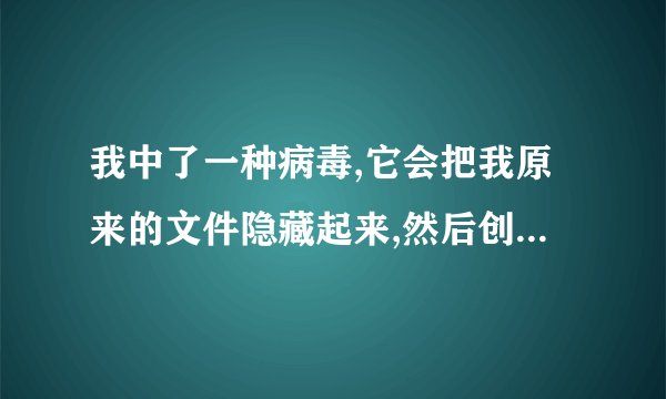 我中了一种病毒,它会把我原来的文件隐藏起来,然后创个一样的新的文件,这是什么病毒?