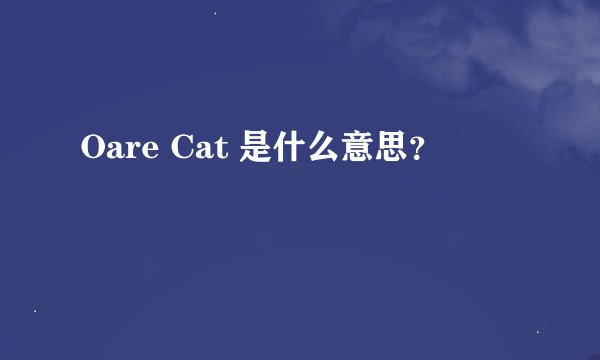 Oare Cat 是什么意思？
