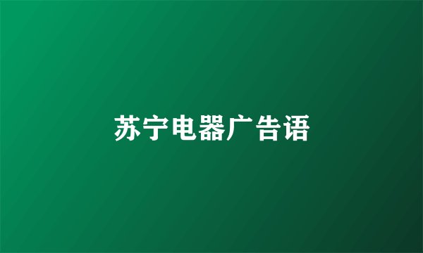 苏宁电器广告语