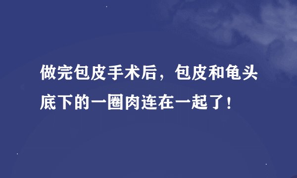 做完包皮手术后，包皮和龟头底下的一圈肉连在一起了！