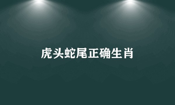 虎头蛇尾正确生肖