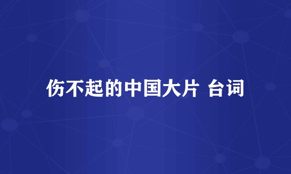 伤不起的中国大片 台词