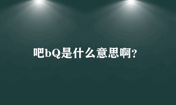 吧bQ是什么意思啊？