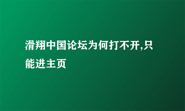 滑翔中国论坛为何打不开,只能进主页