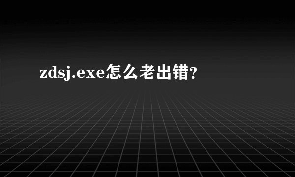 zdsj.exe怎么老出错？