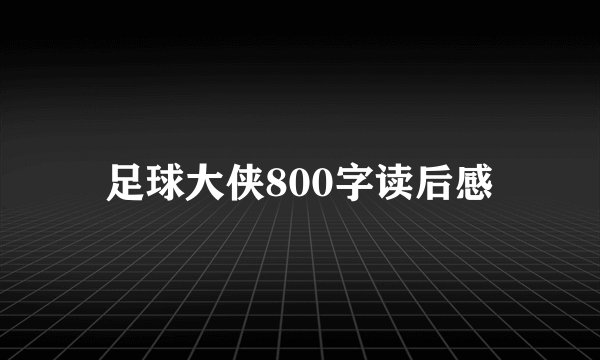 足球大侠800字读后感