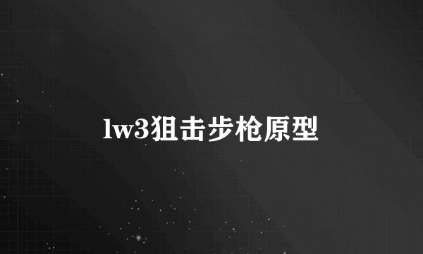 lw3狙击步枪原型