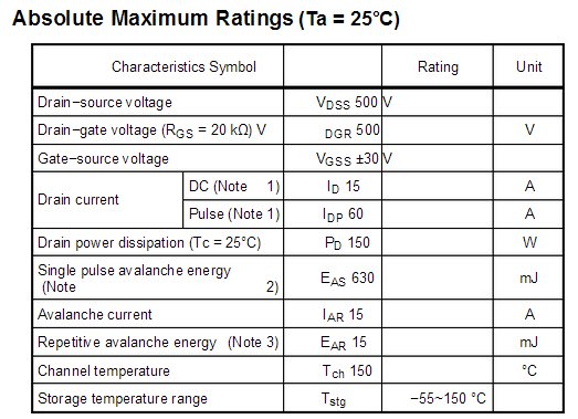 K2698场效应管参数