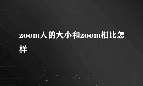 zoom人的大小和zoom相比怎样