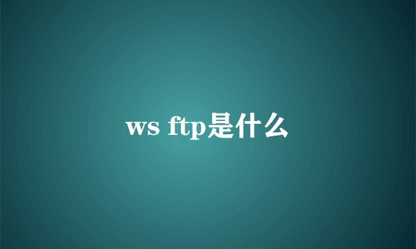 ws ftp是什么