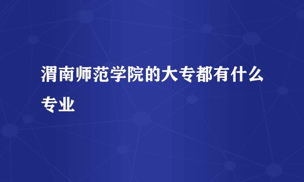 渭南师范学院的大专都有什么专业