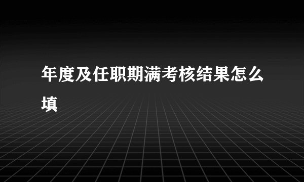 年度及任职期满考核结果怎么填