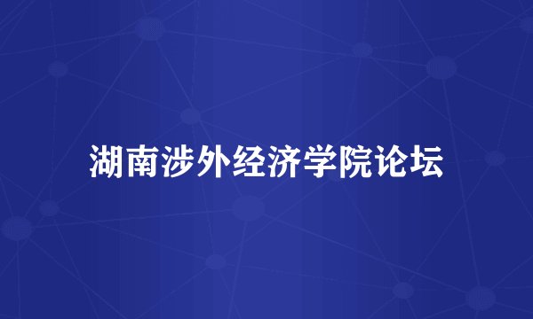 湖南涉外经济学院论坛