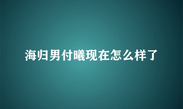 海归男付曦现在怎么样了