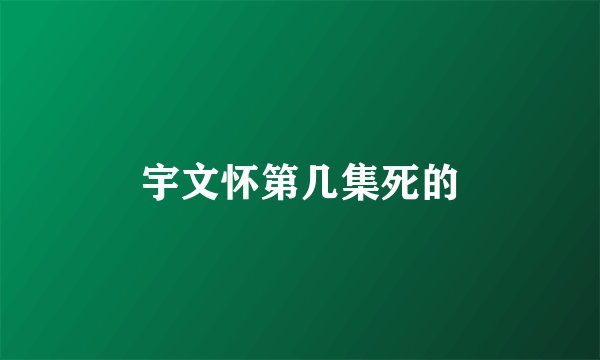 宇文怀第几集死的