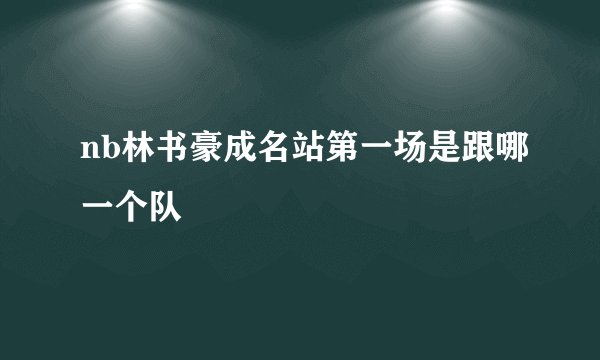 nb林书豪成名站第一场是跟哪一个队