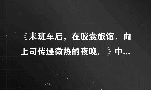 《末班车后，在胶囊旅馆，向上司传递微热的夜晚。》中文翻译名是什么？