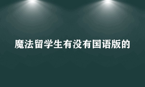 魔法留学生有没有国语版的