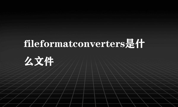 fileformatconverters是什么文件