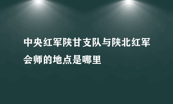 中央红军陕甘支队与陕北红军会师的地点是哪里