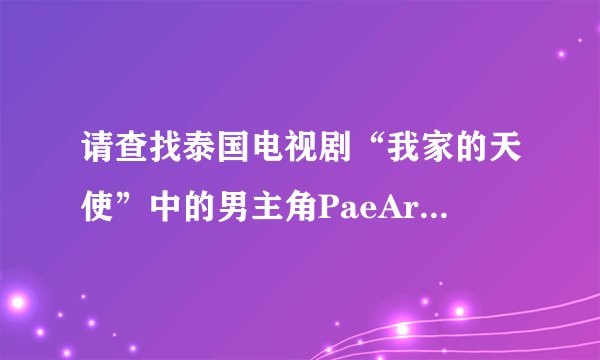 请查找泰国电视剧“我家的天使”中的男主角PaeArak的资料。