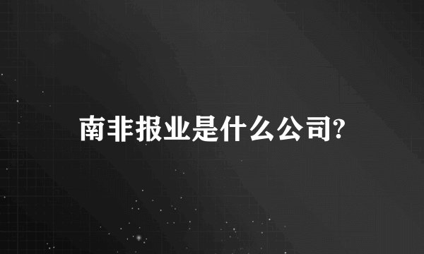 南非报业是什么公司?