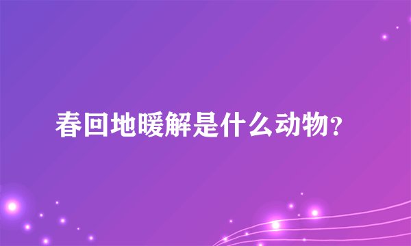 春回地暖解是什么动物？