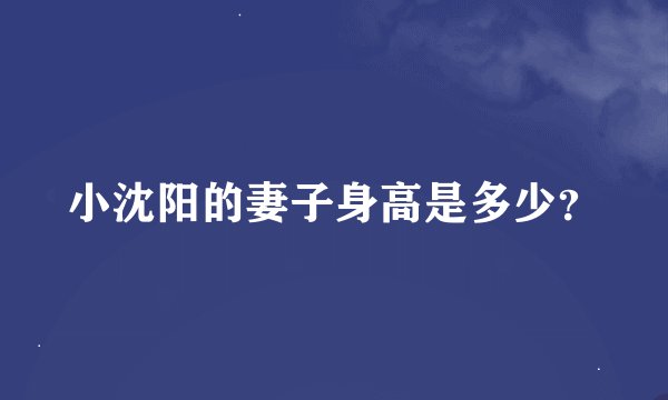 小沈阳的妻子身高是多少？