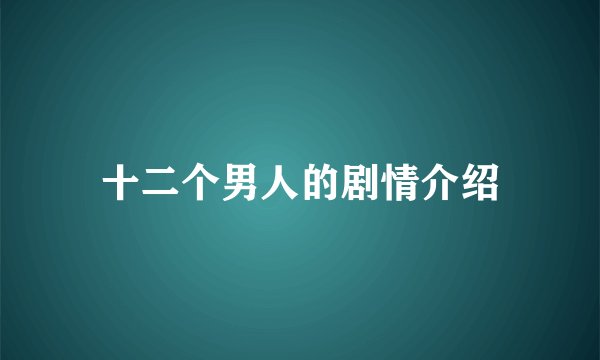 十二个男人的剧情介绍