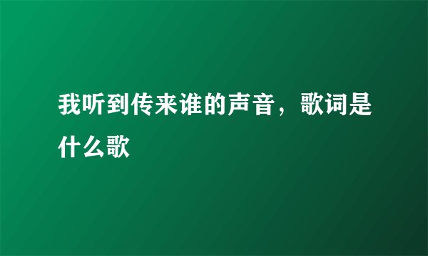 我听到传来谁的声音，歌词是什么歌
