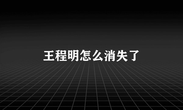 王程明怎么消失了