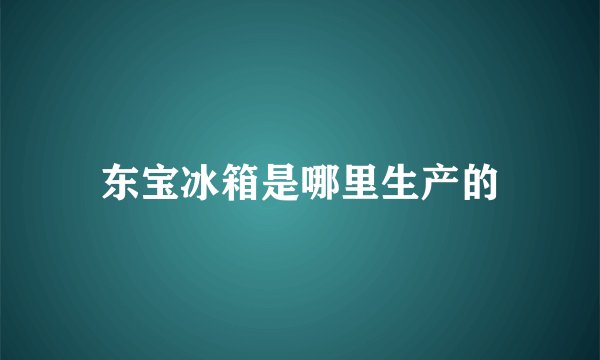 东宝冰箱是哪里生产的