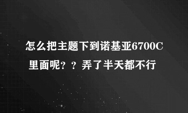 怎么把主题下到诺基亚6700C 里面呢？？弄了半天都不行