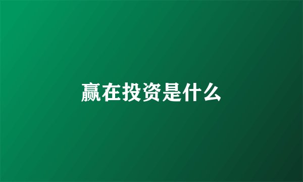 赢在投资是什么