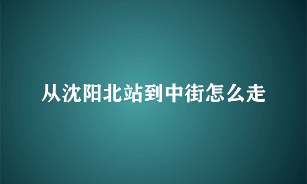 从沈阳北站到中街怎么走