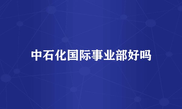 中石化国际事业部好吗