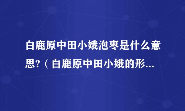 白鹿原中田小娥泡枣是什么意思?（白鹿原中田小娥的形象分析）