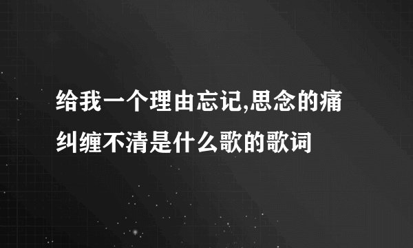 给我一个理由忘记,思念的痛纠缠不清是什么歌的歌词