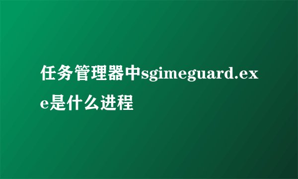 任务管理器中sgimeguard.exe是什么进程