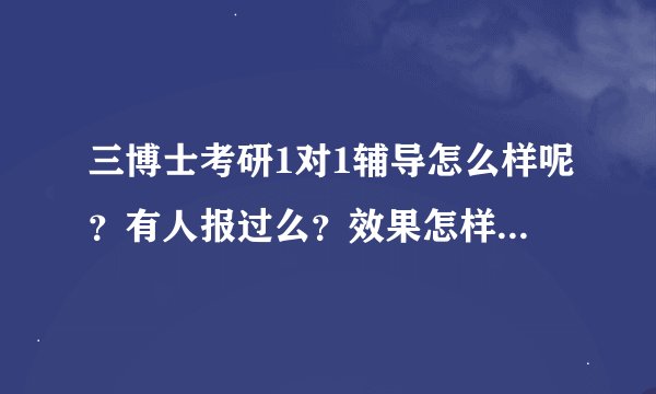 三博士考研1对1辅导怎么样呢？有人报过么？效果怎样呢？谢谢