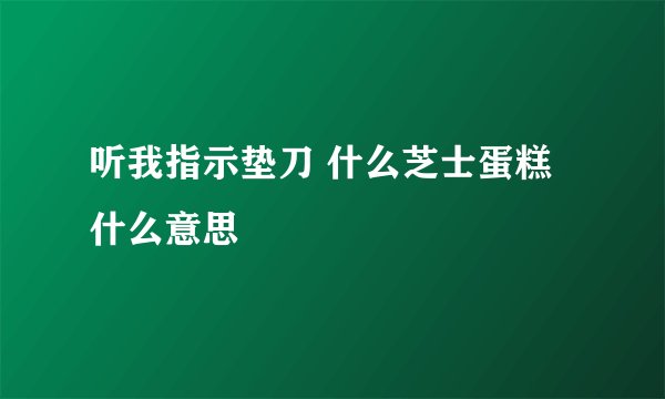 听我指示垫刀 什么芝士蛋糕 什么意思