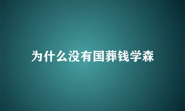 为什么没有国葬钱学森