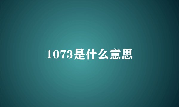 1073是什么意思