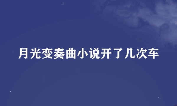月光变奏曲小说开了几次车