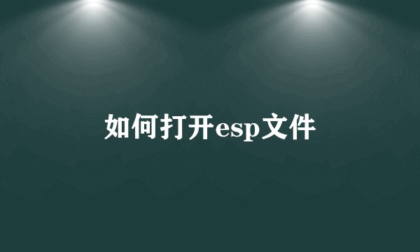 如何打开esp文件