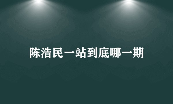 陈浩民一站到底哪一期